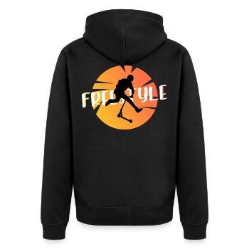 trottinette freestyle - Veste à capuche bio Premium Unisexe - noir - Dos - Nico (187cm)