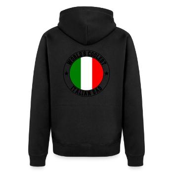 World s coolest italian dad - Unisex Premium Bio Zip Hoodie - Schwarz - Hinten - Nico (187cm)