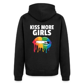 Lesbian Couple Homosexual LGBTQ Queer Pride - Unisex Premium Organic Zip Hoodie - black - Back - Nico (187cm)