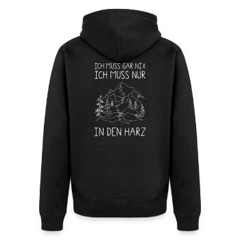 Harz I Brockenbahn Walpurgis Brocken Motiv für - Unisex Premium Bio Zip Hoodie - Schwarz - Hinten - Nico (187cm)
