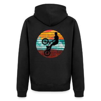 Bmx - Unisex Premium Organic Zip Hoodie - black - Back - Nico (187cm)