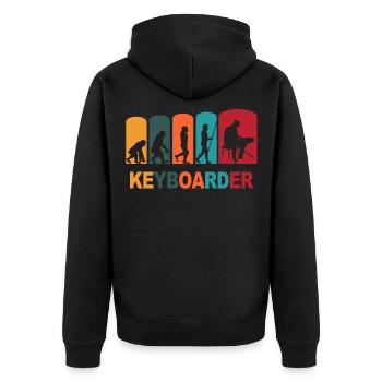 Keyboarder Evolutions Keyboardspieler - Unisex Premium Bio Zip Hoodie - Schwarz - Hinten - Nico (187cm)