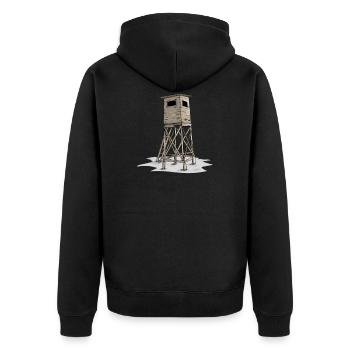 High I hunting deer wild boar roe deer motif - Unisex Premium Organic Zip Hoodie - black - Back - Nico (187cm)