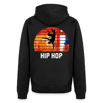 Hip Hop - Veste à capuche bio Premium Unisexe - noir - Dos - Nico (187cm)