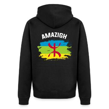 Amazigh - Veste à capuche bio Premium Unisexe - noir - Dos - Nico (187cm)