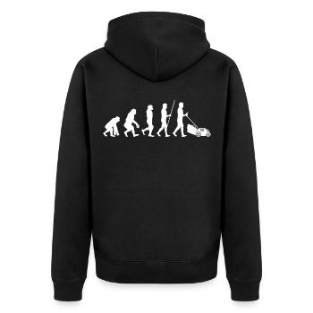 Pelouse Tondre Evolutions Batterie Tondeuse - Veste à capuche bio Premium Unisexe - noir - Dos - Nico (187cm)