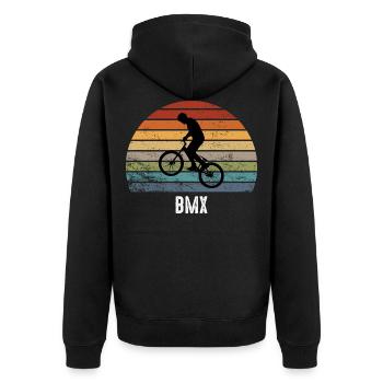 Bmx - Unisex Premium Organic Zip Hoodie - black - Back - Nico (187cm)