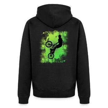 Bmx - Unisex Premium Organic Zip Hoodie - black - Back - Nico (187cm)