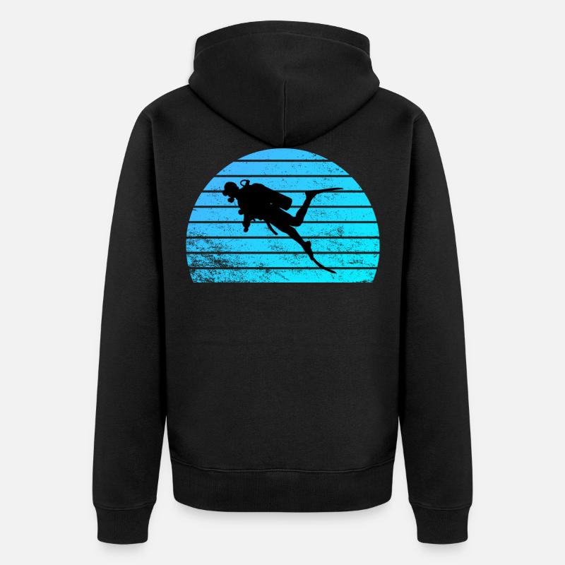 Taucher - Unisex Premium Bio Zip Hoodie - Schwarz