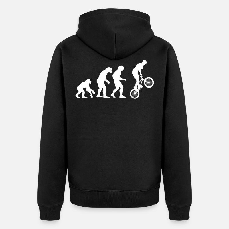 Evolution - BMX - Unisex Premium Bio Zip Hoodie - Schwarz