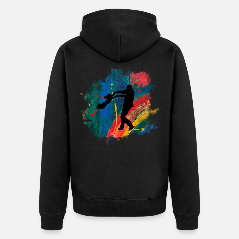 Vater und Tochter - Unisex Premium Bio Zip Hoodie - Schwarz