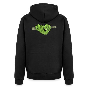 Morelia Viridis I Grüne Baumpython Schlange Phyton - Unisex Premium Bio Zip Hoodie - Schwarz - Hinten - Nico (187cm)