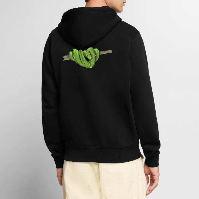 Morelia Viridis I Arbre vert Python Serpent Phyton Veste à capuche bio Premium Unisexe