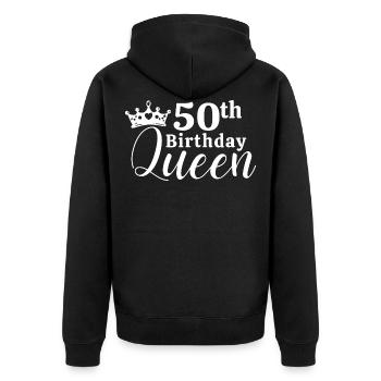 50th birthday - Unisex Premium Organic Zip Hoodie - black - Back - Nico (187cm)