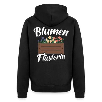 Blumen Blumenbeet Floristin Blumenflüsterer - Unisex Premium Bio Zip Hoodie - Schwarz - Hinten - Nico (187cm)