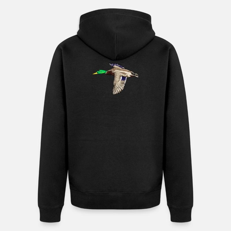 1 erpel de canne - Veste à capuche bio Premium Unisexe - noir