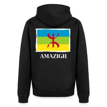 Amazigh - Veste à capuche bio Premium Unisexe - noir - Dos - Nico (187cm)
