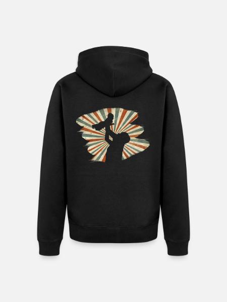 Père et fille - Veste à capuche bio Premium Unisexe - noir
