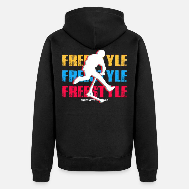 trottinette freestyle - Veste à capuche bio Premium Unisexe - noir