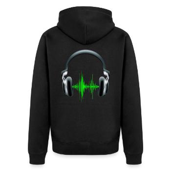 Les écouteurs DJ equalizer - Veste à capuche bio Premium Unisexe - noir - Dos - Nico (187cm)