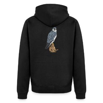 Peregrine Falcon I Bird of Prey Falcon Pickling Motif for - Unisex Premium Organic Zip Hoodie - black - Back - Nico (187cm)