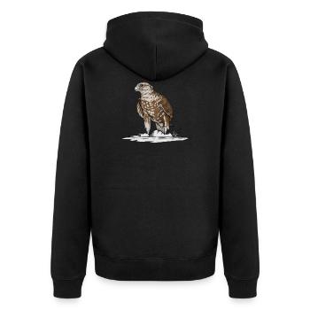 Saker Falcon I Bird of Prey Falcon Pickling Motif for - Unisex Premium Organic Zip Hoodie - black - Back - Nico (187cm)