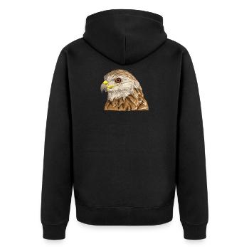 Red Kite I Bird of Prey Pickling Motif for Falconer - Unisex Premium Organic Zip Hoodie - black - Back - Nico (187cm)