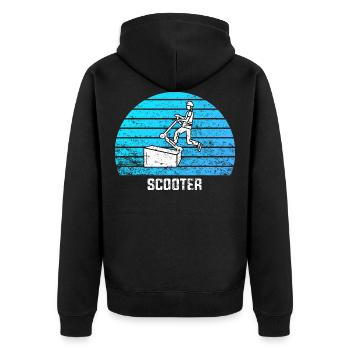 Freestyle Roller - Unisex Premium Bio Zip Hoodie - Schwarz - Hinten - Nico (187cm)