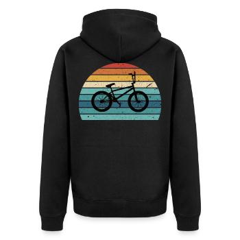 Bmx - Unisex Premium Organic Zip Hoodie - black - Back - Nico (187cm)