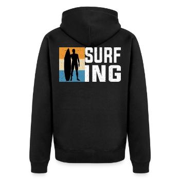 Surfing - Veste à capuche bio Premium Unisexe - noir - Dos - Nico (187cm)
