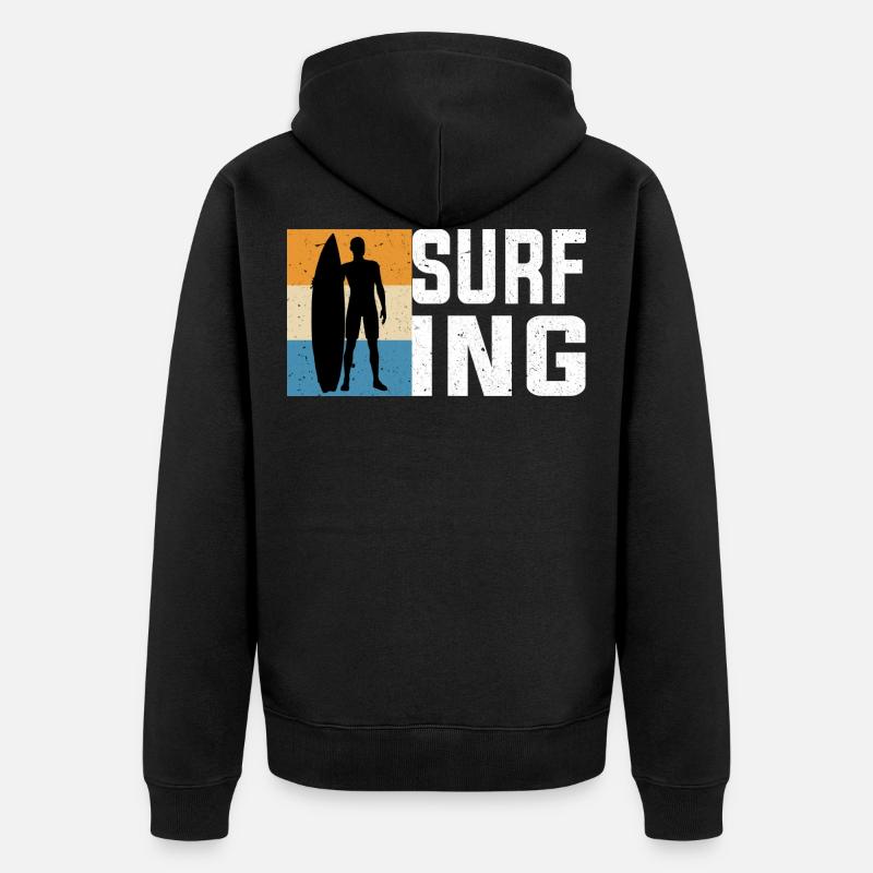 Surfing - Veste à capuche bio Premium Unisexe - noir