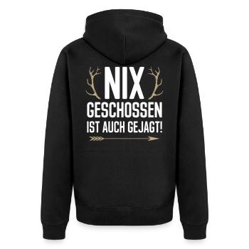 Nix geschossen ist auch gejagt Jäger Jagd Fans von - Unisex Premium Bio Zip Hoodie - Schwarz - Hinten - Nico (187cm)