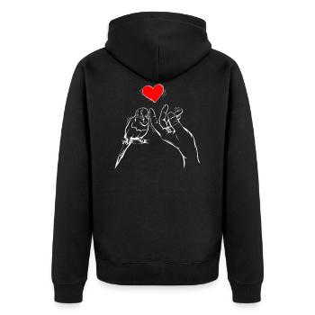 Budgerigar I Parakeet Bird Budgie Motif for - Unisex Premium Organic Zip Hoodie - black - Back - Nico (187cm)