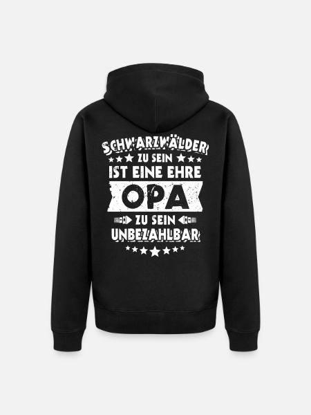Schwarzwald Opa Schwarzwälder - Unisex Premium Bio Zip Hoodie - Schwarz