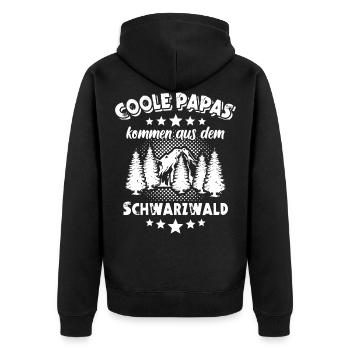 Schwarzwälder Papa Schwarzwald Papas - Unisex Premium Bio Zip Hoodie - Schwarz - Hinten - Nico (187cm)