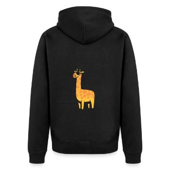 Die 4 wichtigsten Körperteile Giraffe Tier lustig - Unisex Premium Bio Zip Hoodie - Schwarz - Hinten - Nico (187cm)