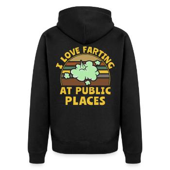 J’aime pets I Love Farting - Veste à capuche bio Premium Unisexe - noir - Dos - Nico (187cm)
