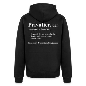 Lustiger Renten Ruhestand Spruch Rentner - Unisex Premium Bio Zip Hoodie - Schwarz - Hinten - Nico (187cm)