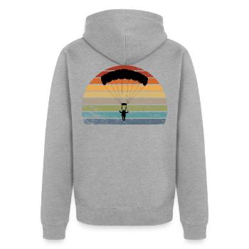 parachute - Veste à capuche bio Premium Unisexe - gris chiné - Dos - Nico (187cm)