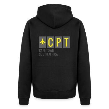 CAP Cape Town Code de l’aéroport d’Afrique du Sud - Veste à capuche bio Premium Unisexe - noir - Dos - Nico (187cm)