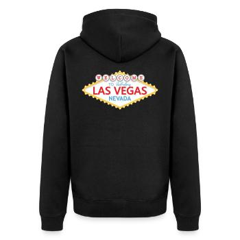Welcome To Las Vegas Nevada Sign - Unisex Premium Organic Zip Hoodie - black - Back - Nico (187cm)