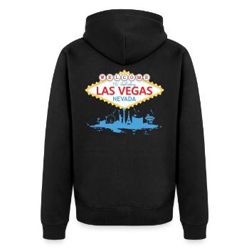 Welcome To Las Vegas Nevada Sign - Unisex Premium Organic Zip Hoodie - black - Back - Nico (187cm)