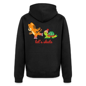 lass uns skaten - Unisex Premium Bio Zip Hoodie - Schwarz - Hinten - Nico (187cm)
