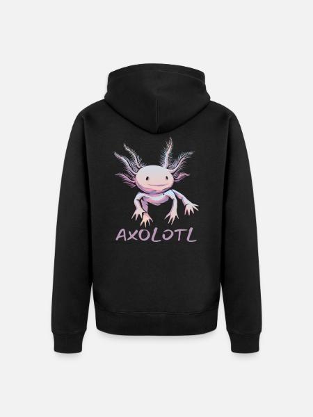 Axolotl Pet Lovers Gift - Unisex Premium Organic Zip Hoodie - black