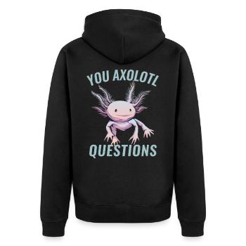 You Axolotl Questions Axolotl Amant - Veste à capuche bio Premium Unisexe - noir - Dos - Nico (187cm)