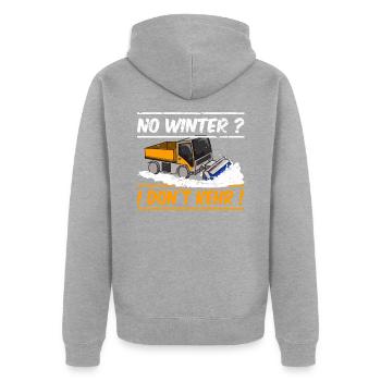 I DONT KEHR Service d’hiver Fraiseuse à neige Balayeuse - Veste à capuche bio Premium Unisexe - gris chiné - Dos - Nico (187cm)