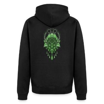 Bier Chemie I Hopfen Malz Bierbrauer Motiv für - Unisex Premium Bio Zip Hoodie - Schwarz - Hinten - Nico (187cm)