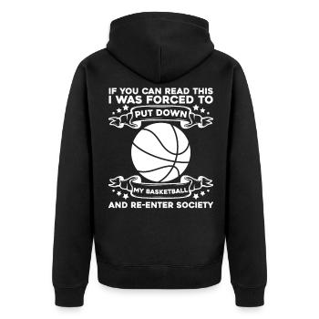 Basketteur de basket-ball - Veste à capuche bio Premium Unisexe - noir - Dos - Nico (187cm)