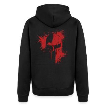 Kreuzritter Tempelritter Deus Vult Ritter Templer - Unisex Premium Bio Zip Hoodie - Schwarz - Hinten - Nico (187cm)