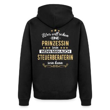 Steuerberaterin Steuer Steuerberatung Beruf Spruch - Unisex Premium Bio Zip Hoodie - Schwarz - Hinten - Nico (187cm)